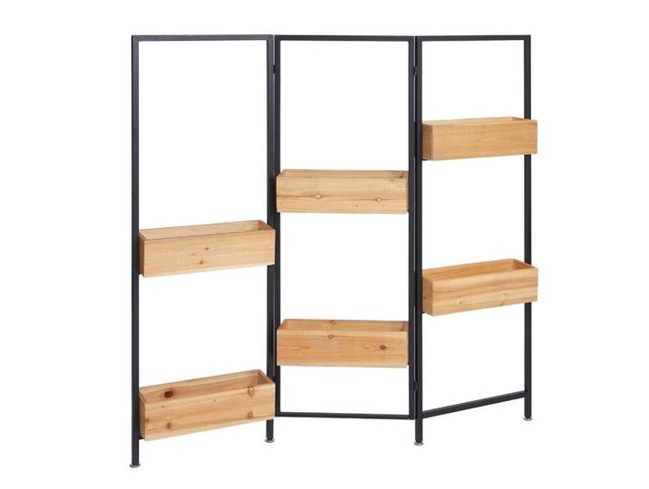 RAUMTEILER MIT PFLANZKASTEN Schwarz, Braun