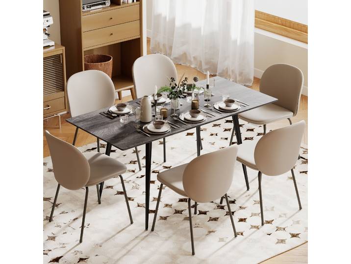HOMCOM Table Extensible 6-8 Pers. Cuisine Acier Solide