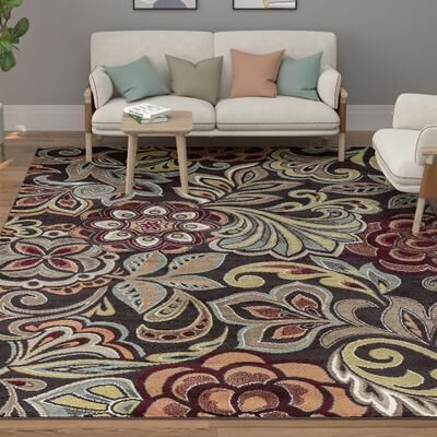 Alise Rugs Decora Farmhouse Floral Indoor Area Rug