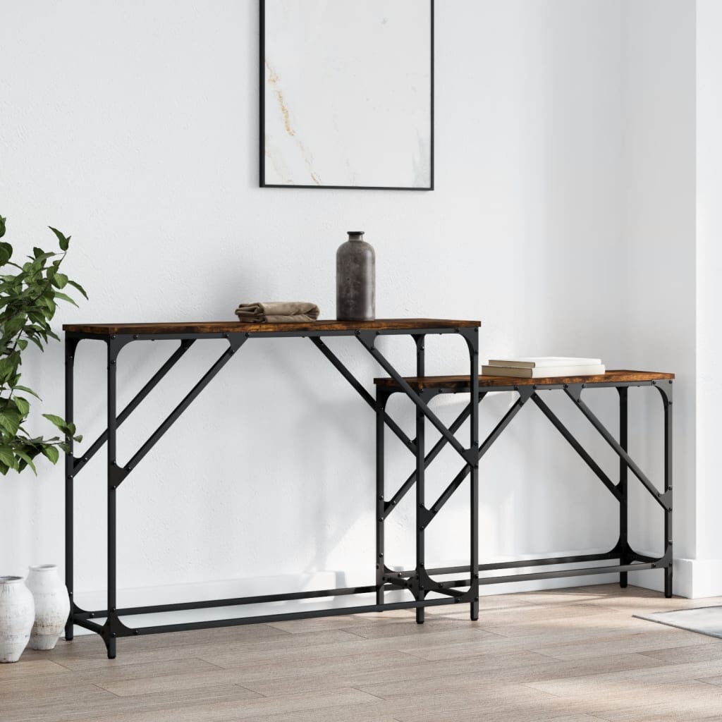 Borough Wharf Guin 100 cm W Console Table Smoked Oak