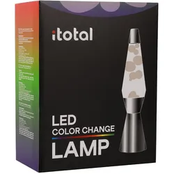 Total Juggling, Nachtlicht, iTotal - Spaceship LED Lava Lamp with Color-changing Light - White Wax and Silver Base - Silver