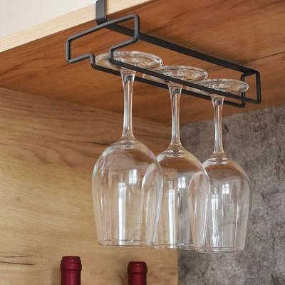 Uplift Treasures Hanging Stemware Wine Glass Storage Rack black B4562e
