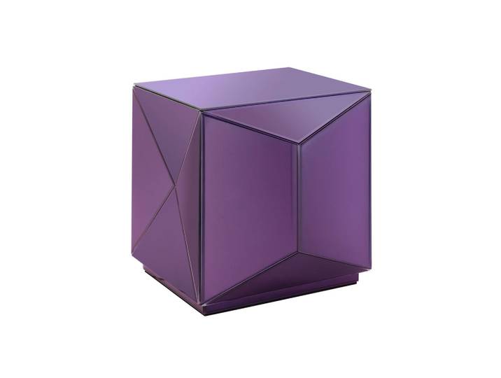 Novel Beistelltisch, Flieder, Glas, Holzwerkstoff, quadratisch, 40x40x40 cm, Wohnzimmer, Wohnzimmertische, Beistelltisch, Beistelltisch Glas