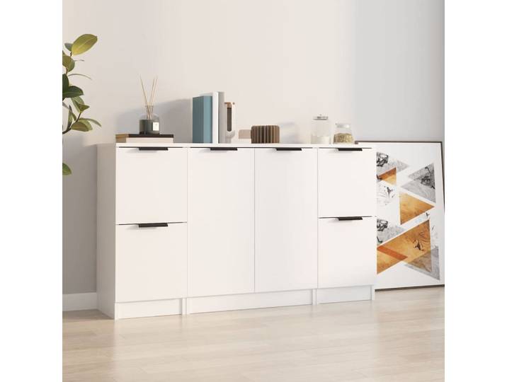 furnicato Sideboard Weißes Sideboard-Set aus Holzwerkstoff, 30x30x70 cm & 60x30x70 cm (3 St)