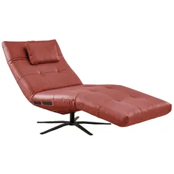RELAXLIEGE LETICIA Rot Leder Drehbar (360°), Relaxfunktion