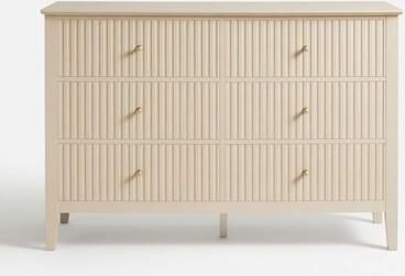 Klair Living "47.2"" Fluted Dresser with 6 Drawers and Storage Cabinet"