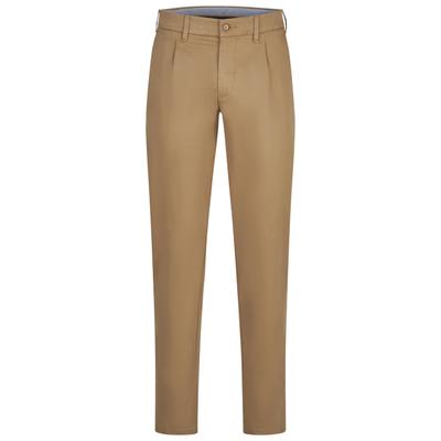 Chinohose BRÜHL "Barry", Herren, Gr. 25, EURO-Größen, sand, 98% Baumwolle, 2% Elasthan, unifarben, lang, Hosen Chinohose, mit Bundfalten