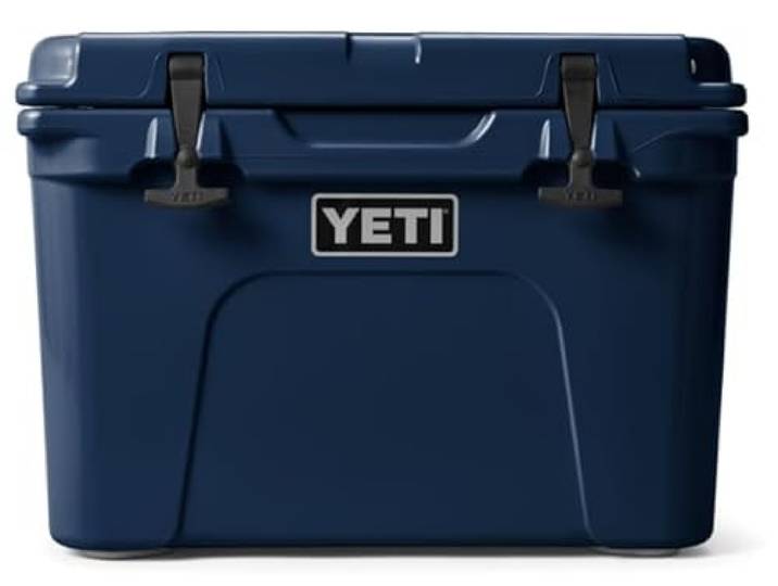 YETI Tundra 35 Kühlbox, Marineblau Rotomolded Tragbare Kühlbox, passend für 39 Dosen oder 13,2 kg Eis, PermaFrost Isolierung, robuster Eiskühler für Camping