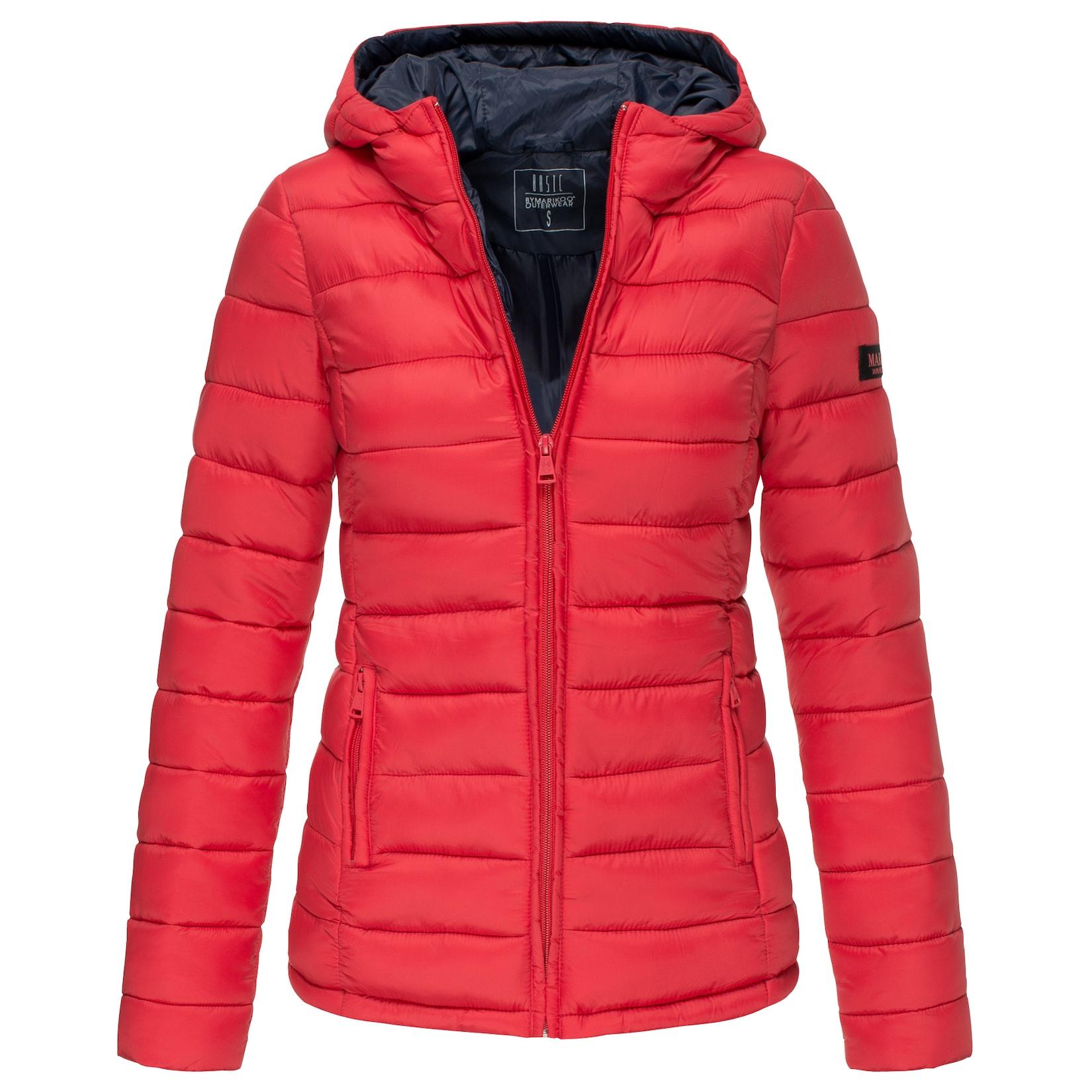 MARIKOO Damen modische Steppjacke Übergangsjacke mit großer Kapuze Lucy