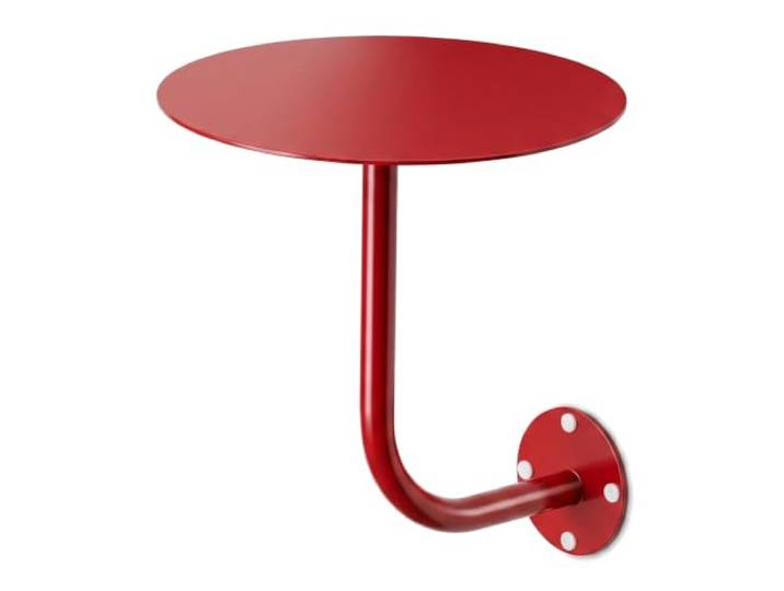 Fcttcd Moderner, Wandmontierter Beistelltisch, Runder Bartisch, Schwebender Beistelltisch, Für Cafés, Spas Und Fitnessstudios, Rot Diameter 40cm Height 45cm