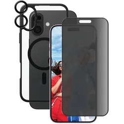 CARE by PanzerGlass® Flagship 3-in-1 Privacy Schutzset für iPhone 16 Plus