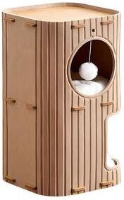 Fusion Finds Multi Level Cat Tree With Cat Condo & Cat Scratching Post For Indoor Cats 1 camel Color