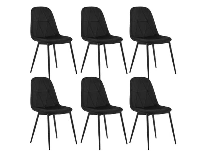 Lestarain Esszimmerstühle 6er Set Samt Schwarz Ergonomisch Metallbeine Rückenlehne Gepolstert Für Küche