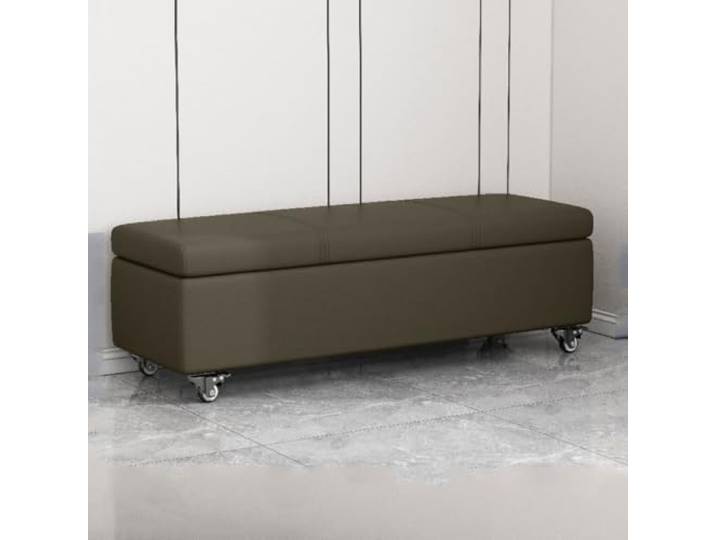 YCKEGEW Schlafzimmer-Bank Mit Stauraum, Lange Ottomane Mit Leichtgängigen Rollen, Ottomane Für Den Eingangsbereich Mehrzweck-Fußstütze Sofa-Hocker(Dark Brown,100 cm)