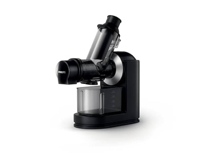 Philips Entsafter Slow Juicer Viva Collection , Schwarz, 150 W Bis zu 90 % Saftausbeute, Faserreicher Saft, Ideal für weiches Obst & Blattgemüse, QuickClean-Technologie (HR1889/70)