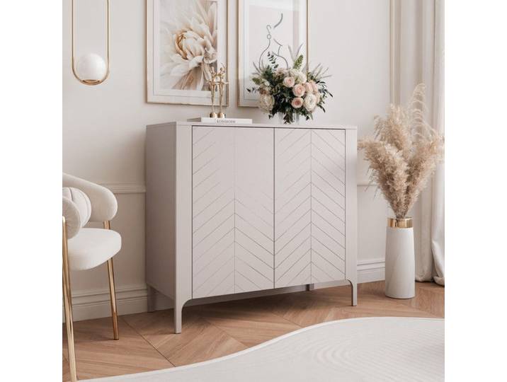 Commode Salon LORIEN - Commode Chambre - 103x40x95 cm - 2 portes - Cachemire