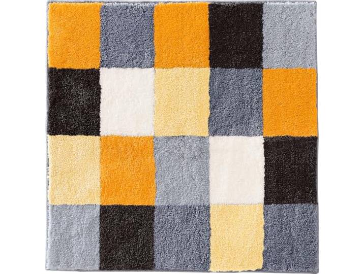 Erwin Müller Badematte Kreta gelb Größe 90x90 cm, Badteppich, Badvorleger rutschhemmend - kuscheliger Hochflor, für Fußbodenheizung geeignet