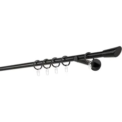 20mm,1-läufig,Rohr,Wandträger 12cm,Endstück rag Farbe: Schwarz, Größe: 120cm