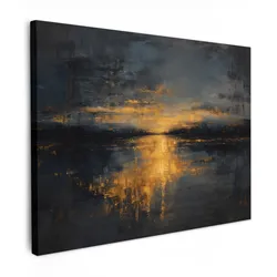 LEINWANDBILD Goldene Reflexion auf dem Wasser Wandbilder 80x60 cm