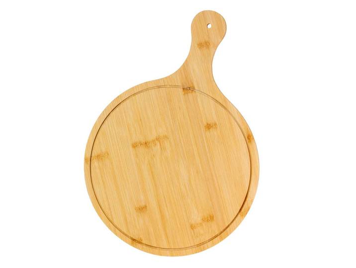 Intirilife Pizza Schneidebrett, Braun, Naturmaterialien, 31.5x44.3 cm, Küchenzubehör, Schneidebrett