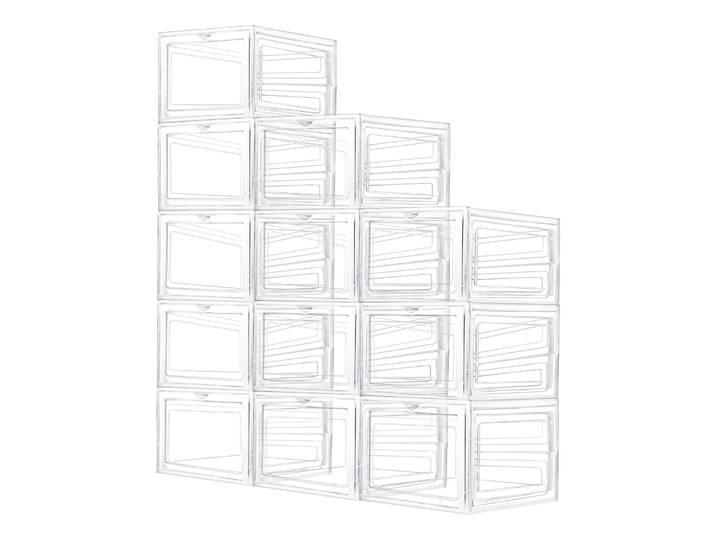 12 boîtes de présentation transparentes pour chaussures, organisateurs de baskets empilables