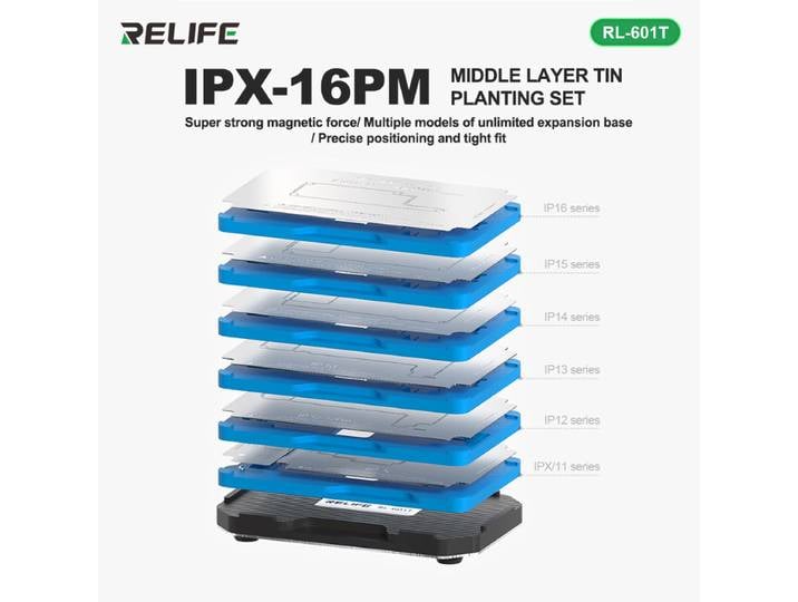 RELIFE RL-601T IPX-17PM 31 en 1 carte mère couche intermédiaire ensemble de plantation d'étain 3D BGA Reballing pochoir outils de réparation
