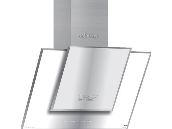 Kaiser Küchengeräte Wandhaube AT 8409 FW ECO,. Dunstabzugshaube 80cm,910m³/h TouchControl Dunstabzugshaube,Weißglas-Edelstahl 80cm,kopffreie,Abluft, Umluft