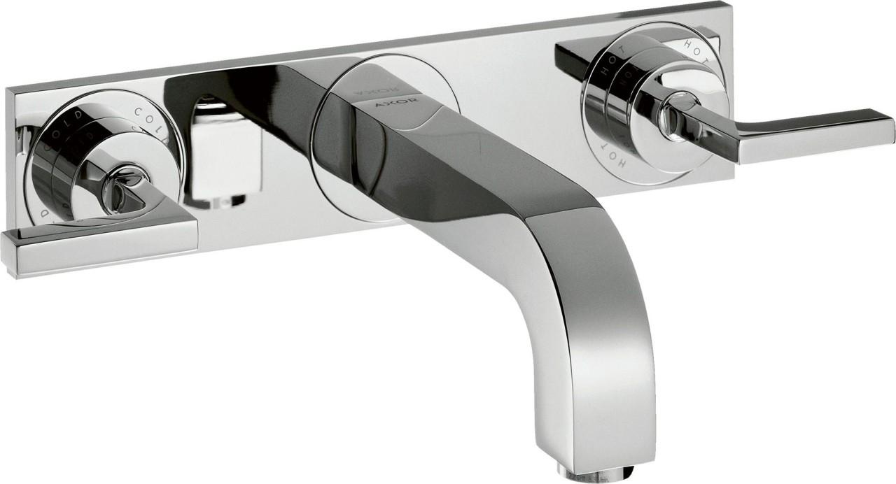 Hansgrohe 3-Loch Waschtischarm.Axor Citterio Wand F-Set lang chrom m.Platte u.Hebelgr, 39148000 39148000
