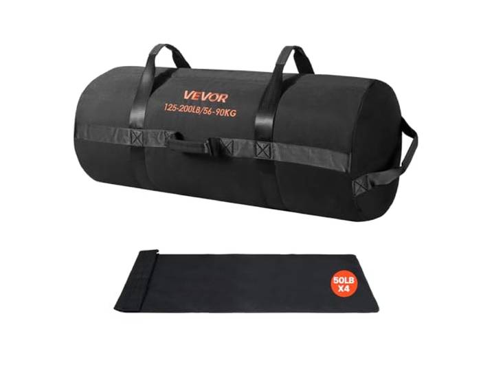 VEVOR Sac de Sable d'entraînement\, Sac de Musculation Robuste avec poignées\, Sac de Slam pour Fitness\, Musculation\, Crosstraining\, Exercice de Gym à Domicile\, Noir (Non rempli)