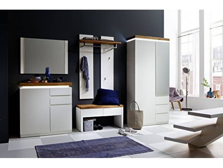 Unbekannt Garderobe weiss matt/Asteiche massiv