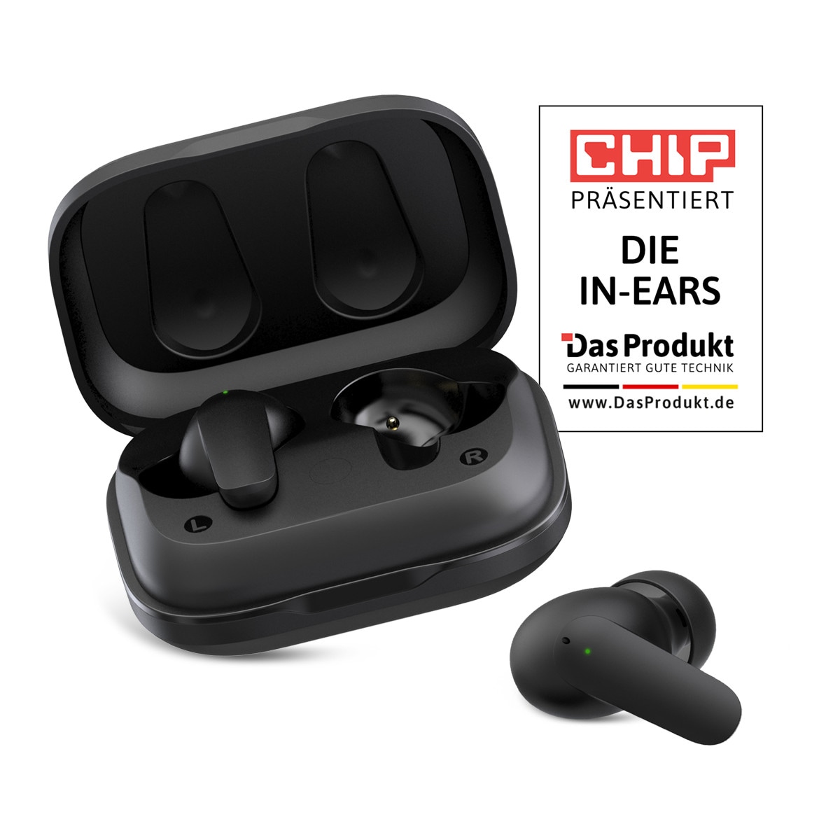 DasProdukt.de Der In-Ear Kopfhörer in Kooperation mit CHIP, Bluetooth, schwarz DP-DI-DI01
