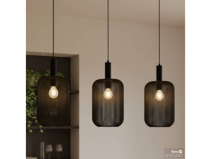 Suspension ONI 90 x 150 x 22cm Noir/Noir Nylon E27