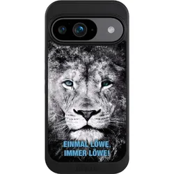 Nivocase Hülle für Google Pixel 9 Handyhülle NIVOcore Case Schwarz Löwe Offizielles Lizenzprodukt TSV 1860 (Google Pixel 9), Smartphone Hülle, Schwarz