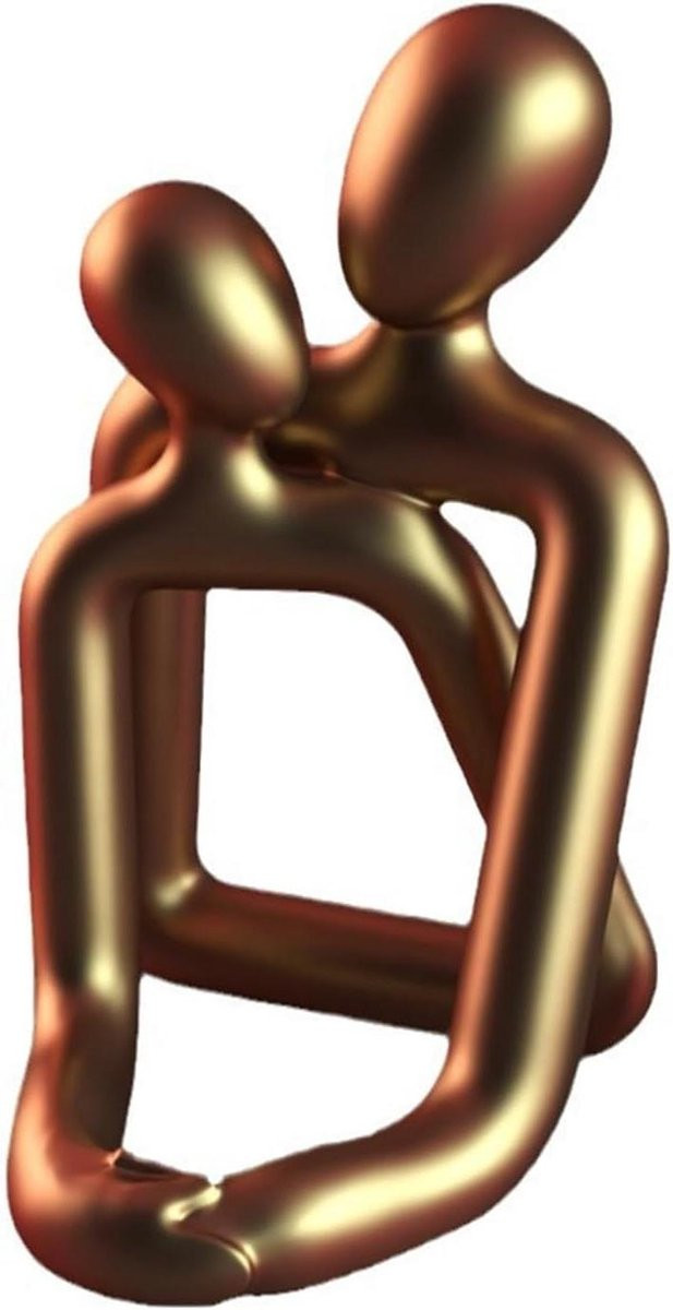 Koppel Beeld Liefdesbeeldje Abstract Decoratie Goud Hoogte: 11 cm