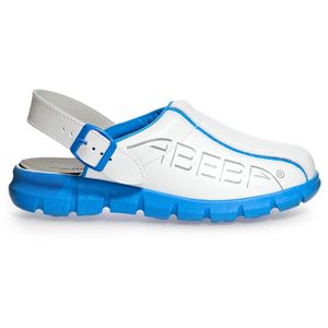 Abeba Berufsschuhe Dynamic 7312, OB, Clogs, Unisex, Echt Leder, weiß-blau, Gr. 44