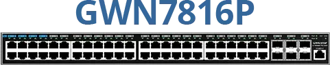 Grandstream GWN7816 48-Port Gigabit SFP+ L3 Switch Layer 3 Managed Network Switch, 48x GbE RJ45, 6x SFP+, stackable
