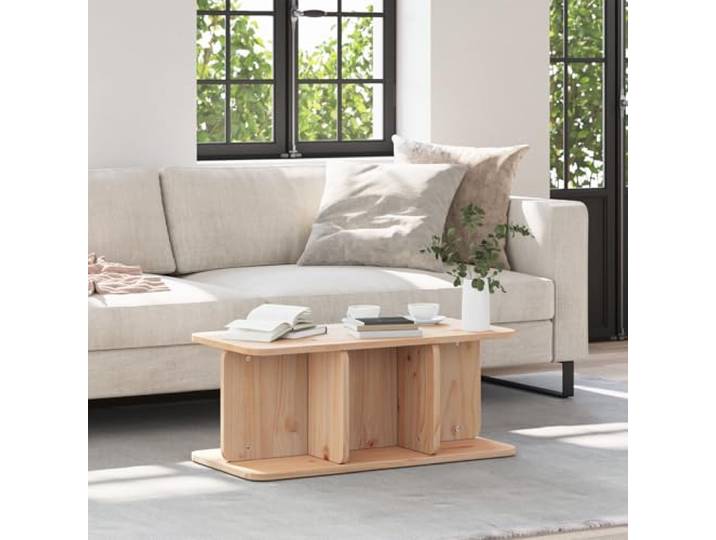 HEFZGDB Couchtisch Massivkiefer 80 x 39,5 x 33,5 cm Rustikaler Wohnzimmertisch aus Naturholz mit Rechteckiger Tischplatte für Stabile Ablagefläche und Gemütliches Ambiente