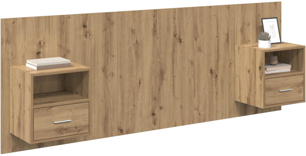 17 Stories Panel Headboard Black Oak Emperor (7')