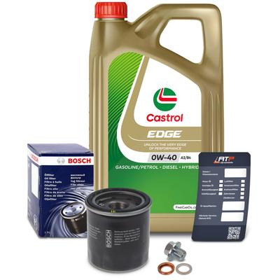 Bosch Ölfilter+Schraube+5 L Castrol 0W-40 [Hersteller-Nr. 10490874] für Nissan, Renault, Infiniti