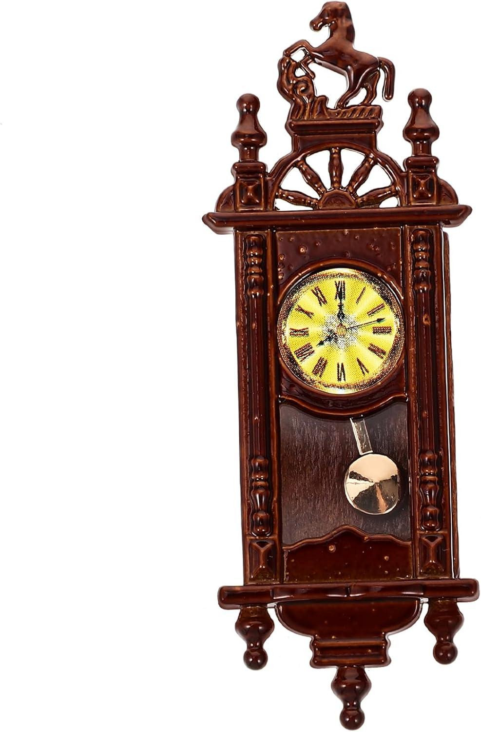 Vintage Houten Staande Klok Miniatuur Decoratie voor Poppenhuis Meubels
