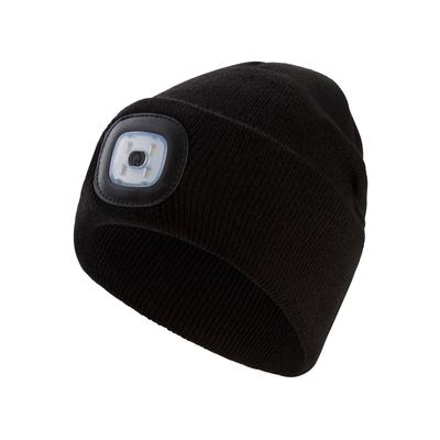 Beanie CHILLOUTS "ChillLight Hat", Jungen, Gr. - (47/55), schwarz, Feinstrick, Materialmix, Mützen Beanie, Mütze mit integriertem Licht