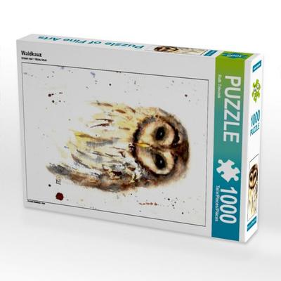 CALVENDO Puzzle Waldkauz 1000 Teile Puzzle hoch | 1000 Teile Lege-Größe 64 × 48 cm Foto-Puzzle für glückliche Stunden