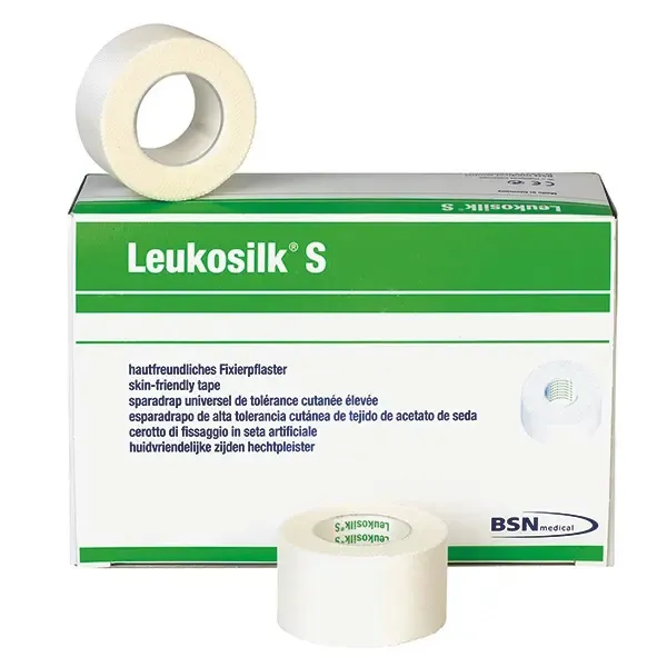 BSN medical - Essity Leukosilk weißes Rollenpflaster, 1,25 cm × 9,2 m, ohne Schutzring (24 Rollen) 46833-00