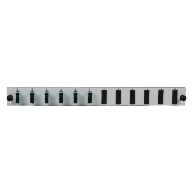 EFB Elektronik Bestückte 12 Port Frontblende mit 6 x SC Duplex Kupplung OM3 vertikal (SB-FP-6SC-D-V-OM3)