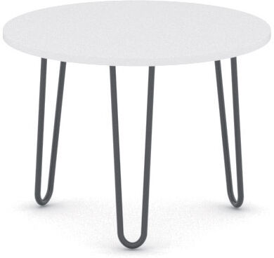 B2B Partner Runder Konferenztisch SPIDER, Durchmesser 60 cm, schwarzes Metallgestell, weiß