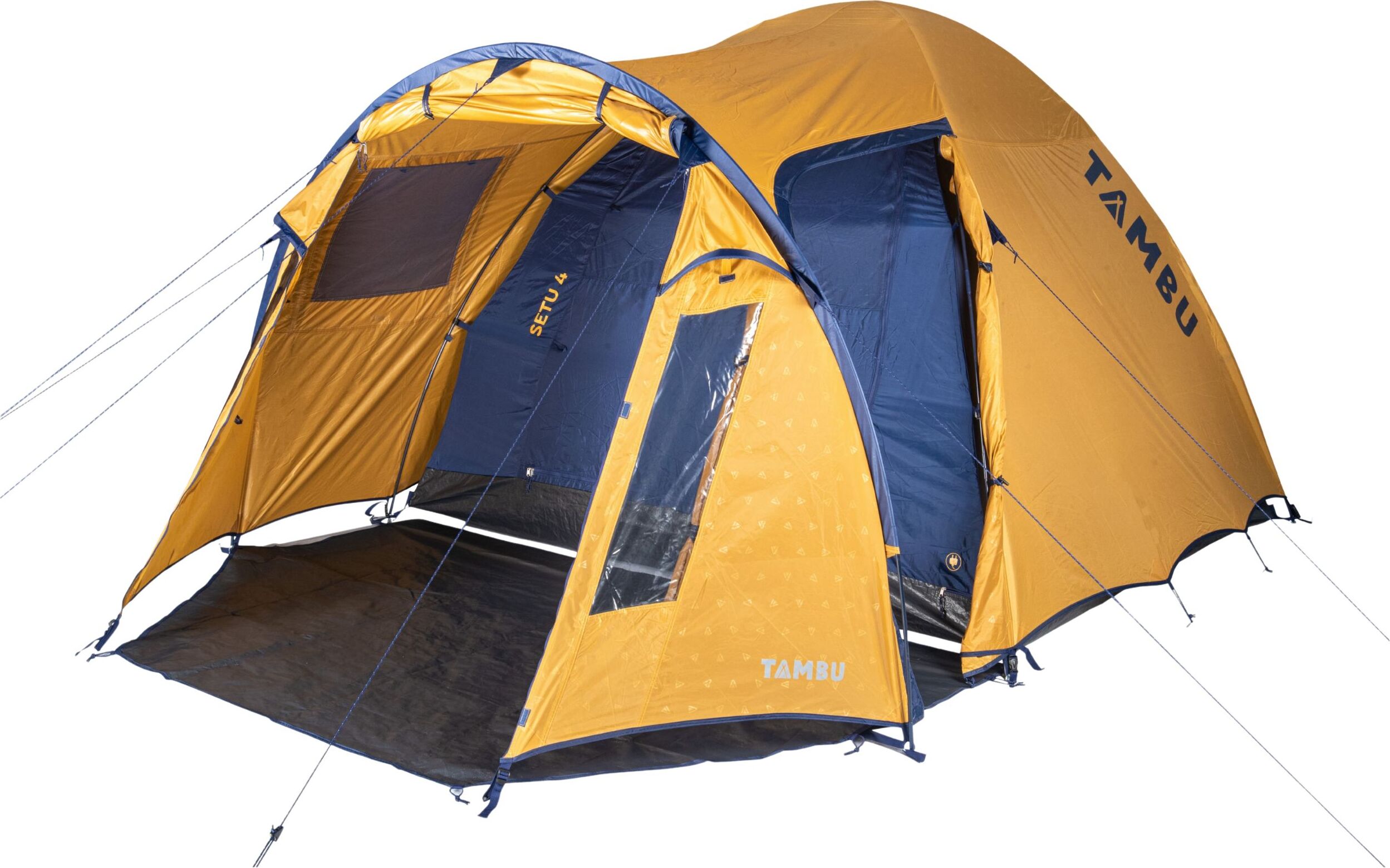 TAMBU Outdoor Camping Zelt für 3-4 Personen nachhaltiges Kuppelzelt wasserdicht aus recyceltem Material mit großem Vorraum