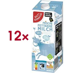 Gut & Günstig 12er-Pack haltbare Milch »fettarme H-Milch 1,5% Fett«