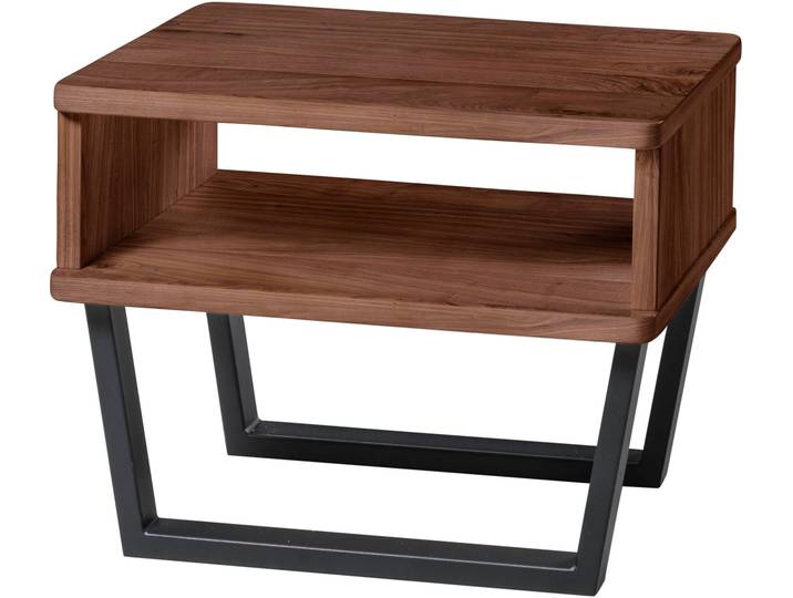 Nachtkonsole HASENA Surf , braun (braun, anthracit), B:48cm H:36cm T:38cm, Massivholz, Sideboards, Nachtkonsole