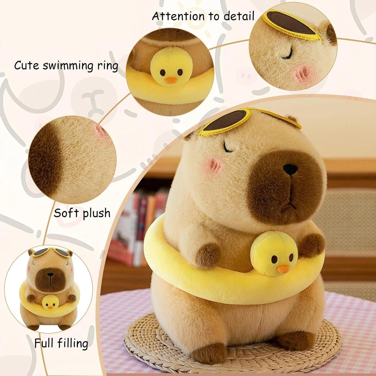 Pluche Squishy Capybara kussen Kawaii cadeau