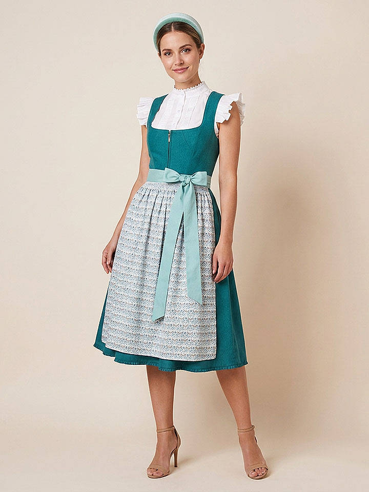Alpenfee Dirndl "Franzi" in Türkis - 52